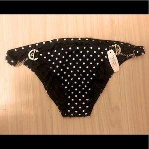 Polkadot Swim bottom with Gold toggle (NWT)